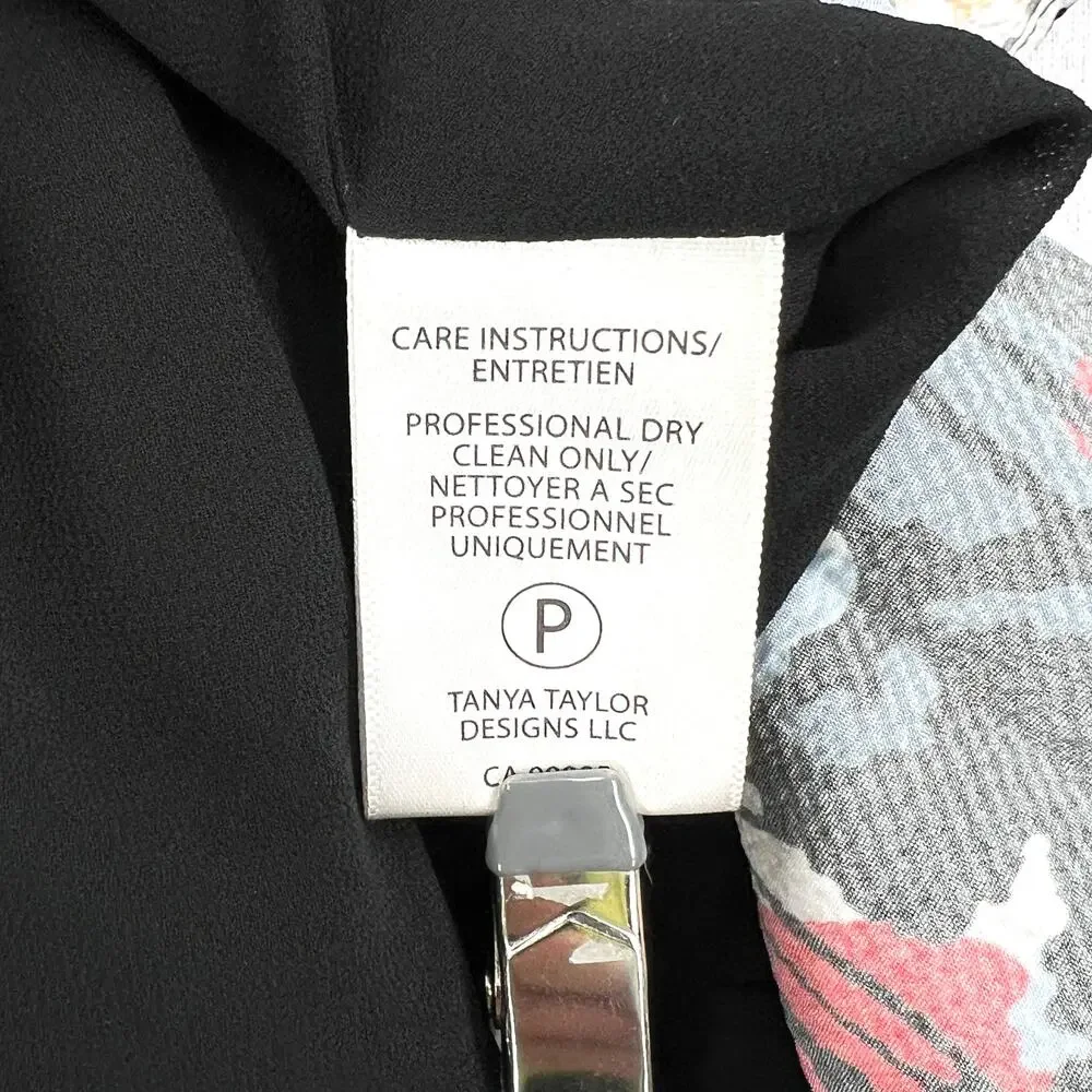 TANYA TAYLOR Bianka Combo Silk Wrap Dress Womens 8 Floral Polka Dot Ruffle Wrap - Picture 14 of 16